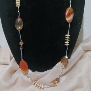 Silver tone Tourmaline stone necklace